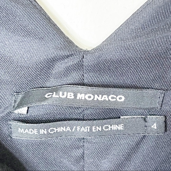 Club Monaco Black Wool V-Neck Split Short Sleeves Sheath Dress Size 4 US - Picture 4 of 7